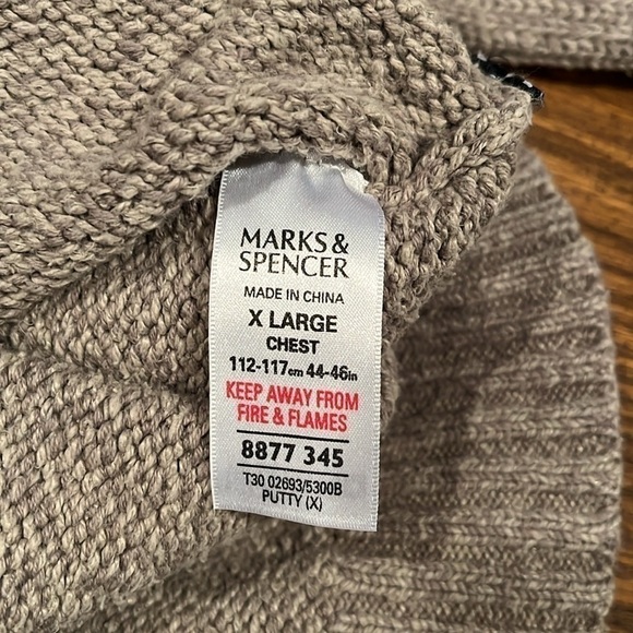 BLUE HARBOR BY MARKS & SPENCER 1/4 ZIP SWEATER Silk Blend MEN'S Sz XL - Picture 5 of 8